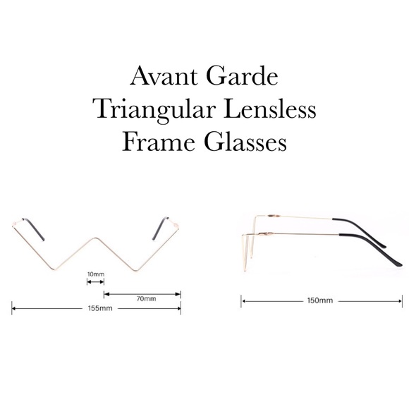 Avant Garde Crystal Triangular Frame Glasses - Picture 16 of 16